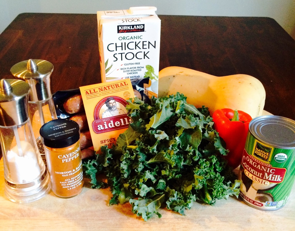 oasted butternut squash sausage kale soup ingredients