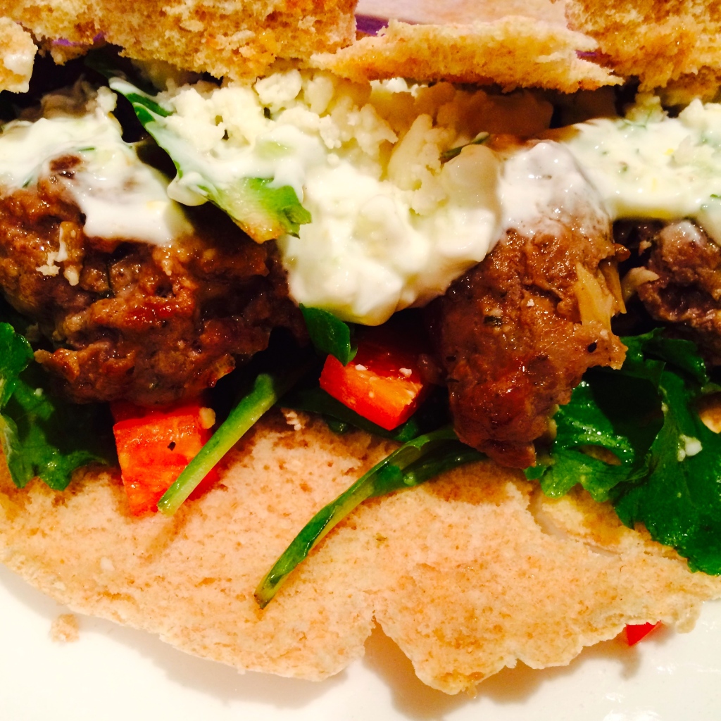 Lamb burger pita