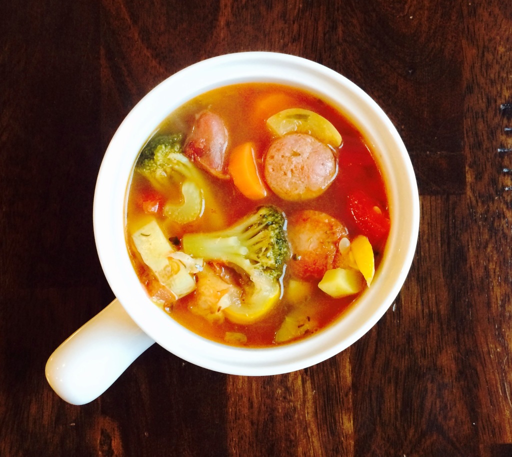 Vegetable and sausage soup3