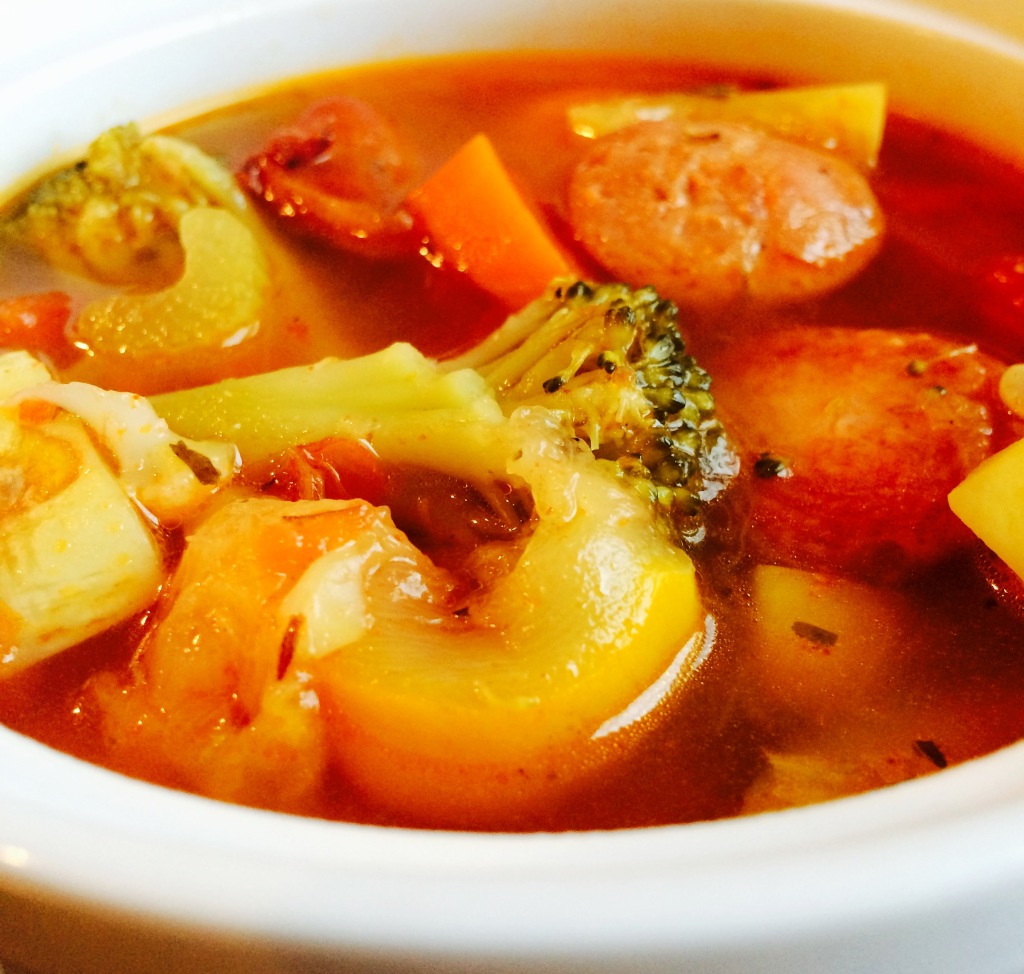 Vegetable and sausage soup4