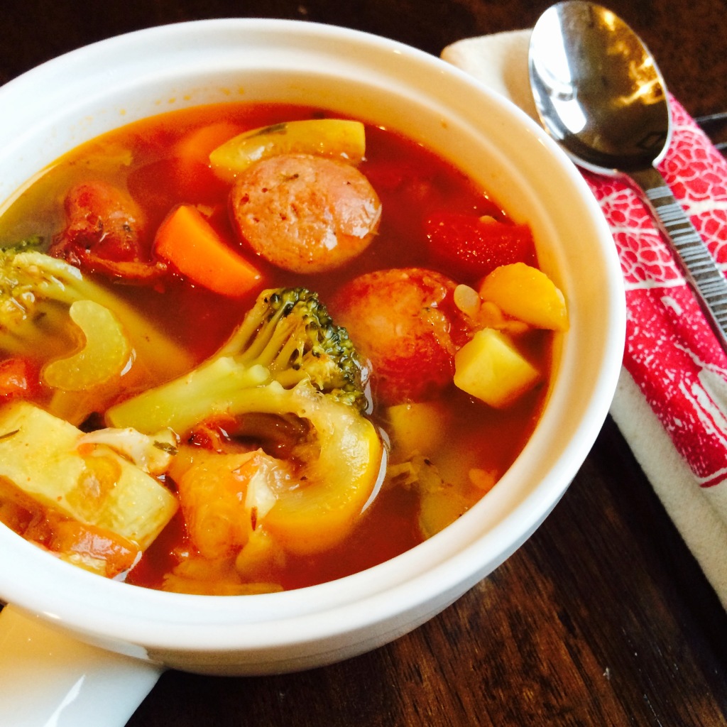 Vegetable and sausage soup5