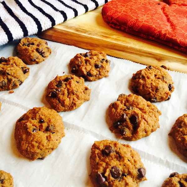 Pumpkin Chocolate Chip Cookies Close Up