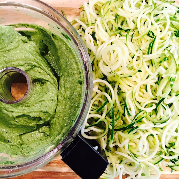 Avocado Pesto and Spiralized Zucchini