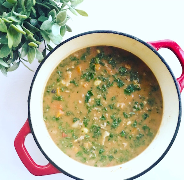 Vegetable Soup in Stock Pot