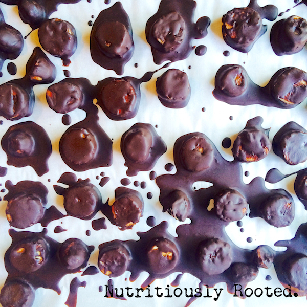 Dark Chocolate Covered Frozen Banana Bites