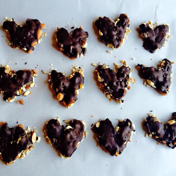 Nutty Dark Chocolate Bite Hearts