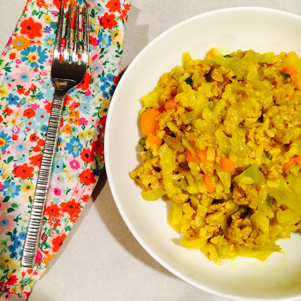 Turmeric Turkey + Cabbage Brown Rice Bowls